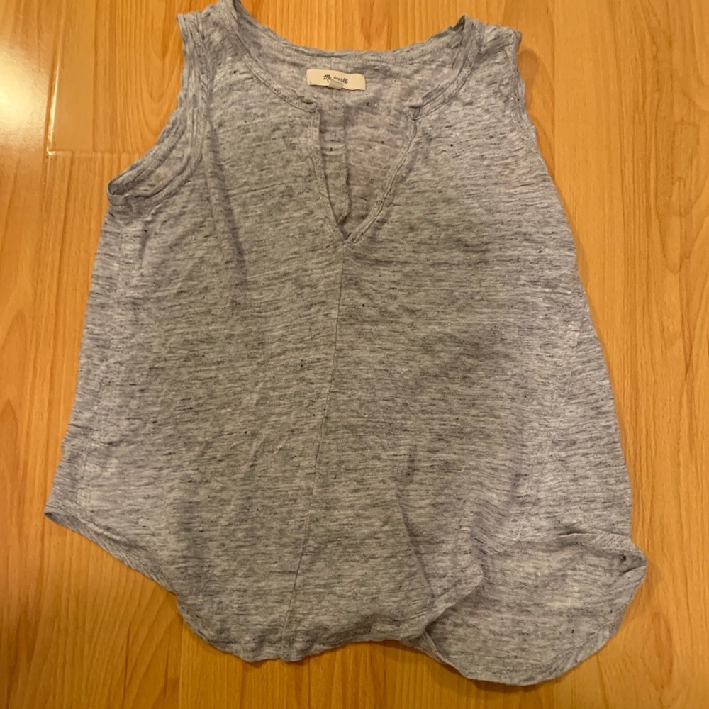 Madewell marked grey linen tank top